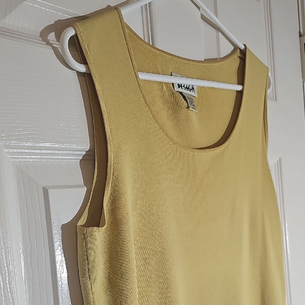 Vintage Chicos 2 Piece Suede Tank and Button-Up Blouse Size 2 Yellow - Picture 9 of 13